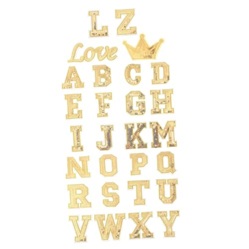 KOCKSHION 56 Stück Alphabet Patches Aufnäher zum Aufbügeln und Aufnähen für Kleidung Taschen und Hüte Dekorative Buchstabenflicken für DIY Projekte und Reparaturen von KOCKSHION