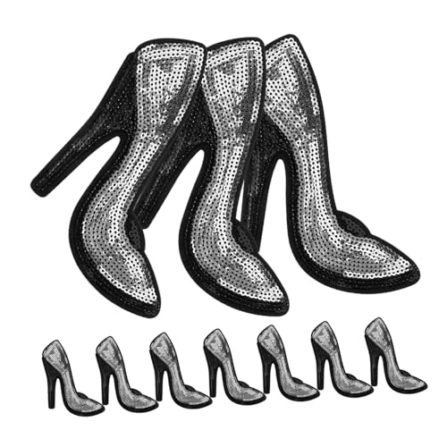 KOCKSHION 5Paare High Heel Applikationen Pailletten Aufnäher für Kleidung Taschen und Schuhe Dekorative Flicken für DIY Reparaturen Kleidungsdekor Teiliges von KOCKSHION