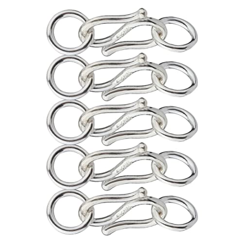 KOCKSHION 5Stücke S Förmige Sterling Silber S Haken Ösen Verschlüsse für Schmuckherstellung Armband und Halskettenverbinder Leicht und Langlebig für DIY Projekte von KOCKSHION
