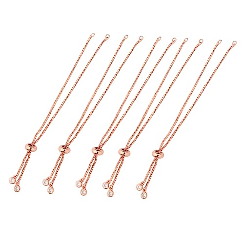 KOCKSHION 5Stücke Verstellbare Basiskette für DIY Schmuckherstellung Roségold für Projekte und für Freundinnen Leicht und Bequem von KOCKSHION