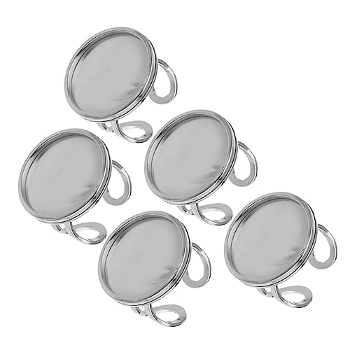 KOCKSHION 5Stücke Verstellbare Fingerringe DIY Schmuck Basis mit Strass Halter für Designs Ringrohlinge für und Bastelprojekte Innen von KOCKSHION