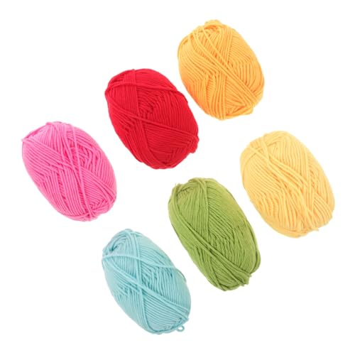KOCKSHION 6 Stück Baumwollgarn für Strick und Häkelprojekte Weiche Babywolle für Diy Schals Pullover und Dekorationen Verschiedenen Farben Hühnergelb Pfirsichpink KOCKSHION 6 Stück Baumwollgarn für Strick und Häkelprojekte Weiche Babywolle für Diy Schals Pullover und Dekorationen Verschiedenen Farben Hühnergelb Pfirsichpink von KOCKSHION