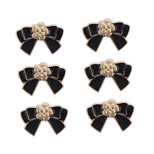 KOCKSHION 6 Stück Bowknot Knöpfe für Kleidung Metallische Verzierung für Hemden Pullover Cardigans Vintage Stil Mittlere für Diy Projekte von KOCKSHION