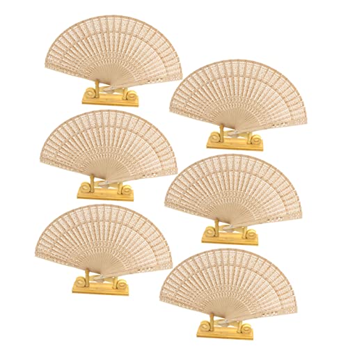 KOCKSHION 6 Stück Teiliges Faltbare Holzfächer mit Elegantem Muster Vintage Handventilator für Hochzeiten und Tanzveranstaltungen für Heiße und Chinesischer Kultur KOCKSHION 6 Stück Teiliges Faltbare Holzfächer mit Elegantem Muster Vintage Handventilator für Hochzeiten und Tanzveranstaltungen für Heiße und Chinesischer Kultur von KOCKSHION