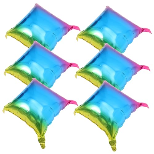 KOCKSHION 6 Stück Teiliges Gradient Ballons Aluminium Folienballons für Geburtstagsfeiern Quadratisches Design Vielseitige Dekorationsoptionen und Auffällige Farbverläufe für Verschiedene von KOCKSHION