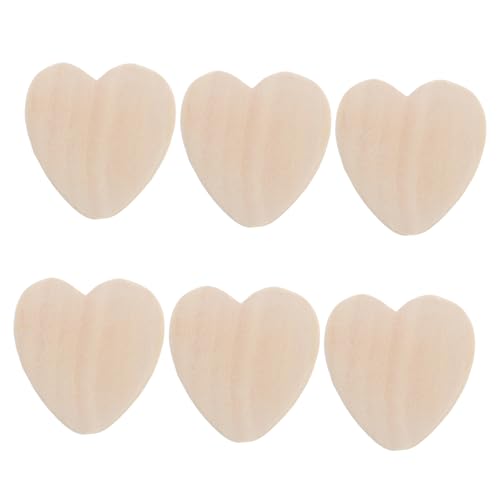 KOCKSHION 6 Stück Unbehandelte Holzperlen Herzform für Diy Schmuckherstellung Natürliche Holzperlen für Bastelprojekte Unbemalte Herzperlen für Valentinstag und von KOCKSHION