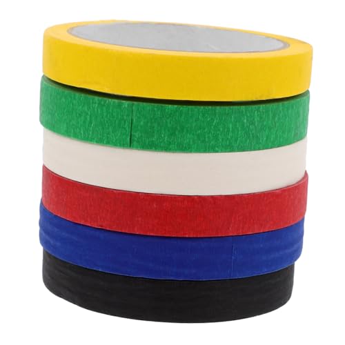 KOCKSHION 6 Stück farbiges Washi-Tape farbiges Abdeckband Aquarellband für Papier trocken abwischbares Klebeband Halloween-Washi-Tape Zeichenband Erweitertes Krepppapier KOCKSHION 6 Stück farbiges Washi-Tape farbiges Abdeckband Aquarellband für Papier trocken abwischbares Klebeband Halloween-Washi-Tape Zeichenband Erweitertes Krepppapier von KOCKSHION