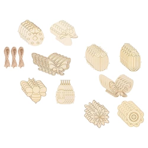 KOCKSHION 60 Sätze Holzscheiben Set für DIY Unbemalte Holzscheiben Stabile und Langlebige Holz Ausschnitte für Kreative Bastelprojekte für Erwachsene KOCKSHION 60 Sätze Holzscheiben Set für DIY Unbemalte Holzscheiben Stabile und Langlebige Holz Ausschnitte für Kreative Bastelprojekte für Erwachsene von KOCKSHION