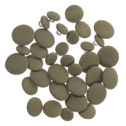 KOCKSHION 60 Stück Runde Stoffknöpfe für Diy Kleidung Dekorative Knöpfe Grün für Jacken Pullover und Accessoires für Nähprojekte und Bastelarbeiten von KOCKSHION
