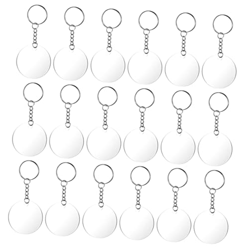 KOCKSHION 60 Stück Transparentes Rund Acryl Schlüsselanhänger DIY Set Acryl Rohlinge und Schlüsselringe für Kreative Bastelprojekte und Personalisierte von KOCKSHION