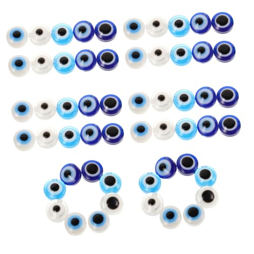 KOCKSHION 60 Stück Türkischer Augenschmuck Augenperlen für die Schmuckherstellung handgefertigte Glasperlen Augapfelperlen Emaille-Anhänger mit bösem Blick böses Auge Acryl von KOCKSHION