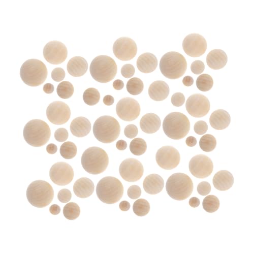 KOCKSHION 60 Stück Zubehör Für Holzperlen Unvollendete Halbe Bastelperlen Holzkugeln Für Handwerk Bastelperle Kleine Perlen Zum Basteln Holzperlen Zum Basteln Handwerkskügelchen Holz Beige von KOCKSHION
