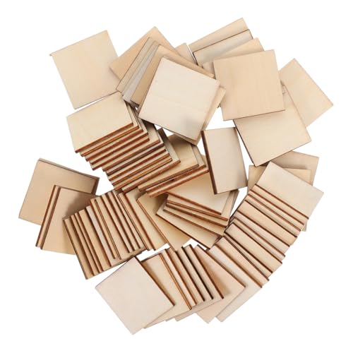 KOCKSHION 75 Stück Holzquadrate für DIY Projekte Unbehandelte Holzplatten zum Malen Basteln und Gravieren Quadratische Holzstücke für Kreative Anwendungen Schule und Zuhause von KOCKSHION