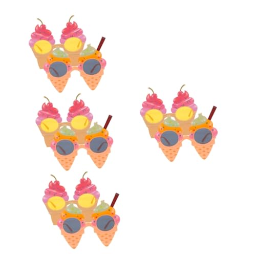 KOCKSHION 8 Stck. Hawaii Party Sonnenbrille Lustige Eiscreme Design Brille aus Tragbar und Wiederverwendbar für Strand und Fotoprop Dekorationen von KOCKSHION
