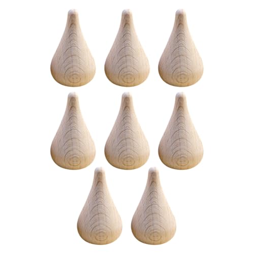 KOCKSHION 8 Stück Teiliges DIY Wasserdrop Modell Buchenholz Unvollendete Ornamente für Kreative Handwerksprojekte und Malerei von KOCKSHION