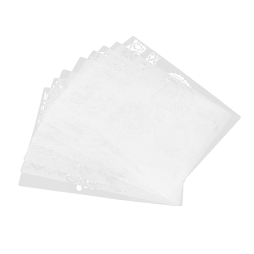 KOCKSHION 8 Stück Teiliges Retro Blumen Malvorlagen Kunststoff DIY Schablonen für Wände Scrapbooking Dekoration und Kunstprojekte für Feste und Besondere Anlässe von KOCKSHION