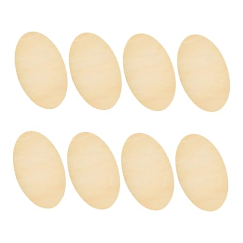KOCKSHION 8 Stück ovale Holzspäne Unfertige Holzscheiben Holz Kunsthandwerk Holz für Basteln Unbehandelte Holzscheiben Holzschmuck zum Bemalen unvollendetes Holzhandwerk Buchsbaum Beige von KOCKSHION