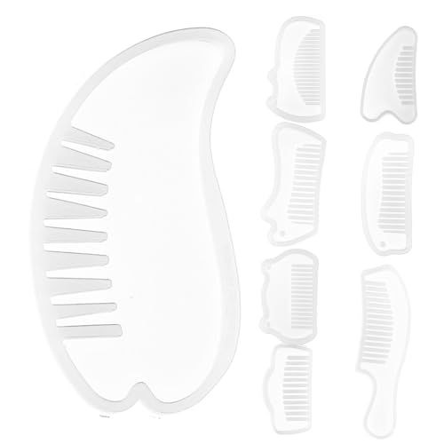 KOCKSHION 8Stücke Silikon Kammform Flexible Epoxidharz Gießform für DIY Projekte Wiederverwendbare und Antihaftbeschichtete Silikonform für Kreative Bastelideen von KOCKSHION