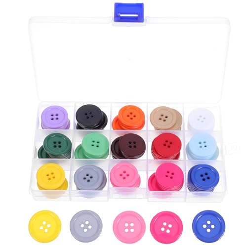 KOCKSHION 90Stücke Kunstharz Knöpfe zum Nähen und Basteln Farben Design für DIY Projekte Praktischer Aufbewahrungsbox Fördert Kreativität KOCKSHION 90Stücke Kunstharz Knöpfe zum Nähen und Basteln Farben Design für DIY Projekte Praktischer Aufbewahrungsbox Fördert Kreativität von KOCKSHION