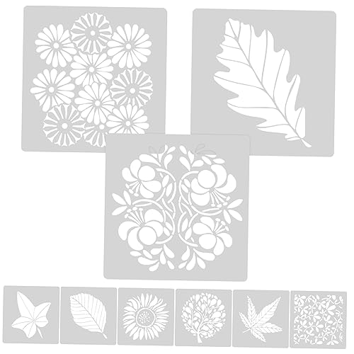 KOCKSHION 9Stücke Teiliges Blüten Schablonen für Wandmalerei Wiederverwendbare Malvorlagen für DIY Projekte für Zimmerdekoration Grußkarten und Scrapbooking von KOCKSHION