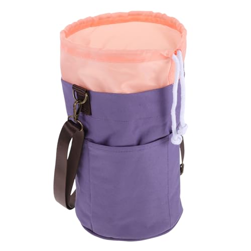 KOCKSHION Aufbewahrungstasche Für Strickwerkzeuge Häkelgarnhalter Häkelgarntasche Taschen Stricken Gehäkelte Hülle Garnspeicher Stricktasche Garnorganisator Violett Segeltuch von KOCKSHION