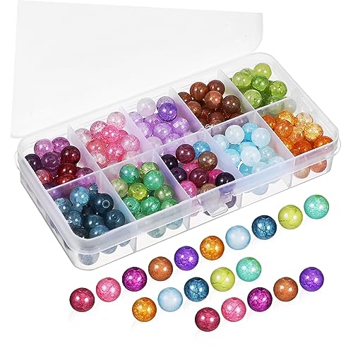 KOCKSHION Bastelset mit Glasperlen Verschiedenen Farben für Schmuckherstellung von Armbändern Ohrringen und Aufbewahrungsbox und Schnur von KOCKSHION
