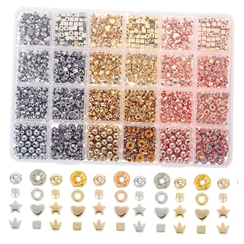KOCKSHION DIY Armbandzubehör Teiliges Spacer Perlen für Halskette Armbänder und Ohrringe Glitzernde Bastelperlen für Schmuckherstellung und Designs von KOCKSHION
