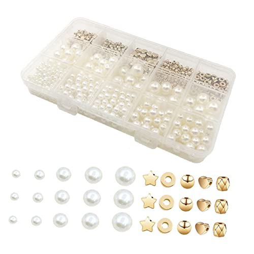 KOCKSHION DIY Perlen Künstliche Perlen für Armbänder Halsketten und Schmuckherstellung Abstandshalter Perlen für Bastelprojekte und Dekoration von KOCKSHION