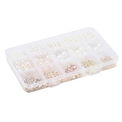 KOCKSHION DIY Perlen Schmuckset mit Spacer Perlen für Armbänder Künstliche Perlen Zubehör für Bastelprojekte und von KOCKSHION