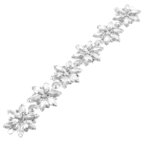 KOCKSHION Glitzernde Strassapplikation Wunderschöner Blumenpatch für Hochzeitsgürtel und Accessoires für Kleidung Schuhe und Diy Projekte mit Feiner Verarbeitung und Edlem Design von KOCKSHION