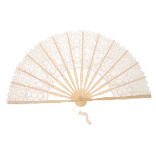 KOCKSHION Handgehaltener Spitzenfächer Faltbarer Dekorationsfächer für Tanz Hochzeiten und Sommerreisen mit Eleganter Quaste und Praktischem Design KOCKSHION Handgehaltener Spitzenfächer Faltbarer Dekorationsfächer für Tanz Hochzeiten und Sommerreisen mit Eleganter Quaste und Praktischem Design von KOCKSHION