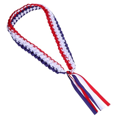 KOCKSHION Handgewebte Abschlussband Leis Halskette Polyester Verstellbare Farbenfrohe Leis für Abschlussfeiern an Hochschulen und Universitäten Einzigartiges Partyzubehör und KOCKSHION Handgewebte Abschlussband Leis Halskette Polyester Verstellbare Farbenfrohe Leis für Abschlussfeiern an Hochschulen und Universitäten Einzigartiges Partyzubehör und von KOCKSHION