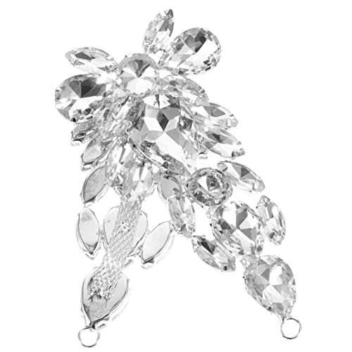 KOCKSHION Hochzeits Strass Applikation mit Design Dekorative Applikation für Kleider Taschen und Haarschmuck für DIY Projekte und Kreative Bastelarbeiten von KOCKSHION