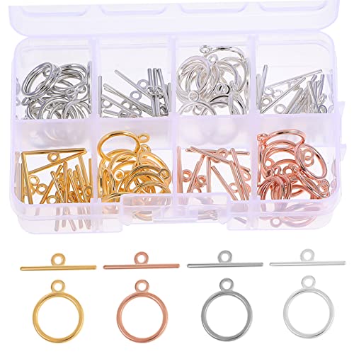 KOCKSHION Kasten mit Ot Knebelverschlüssen mit Runden und T Förmigen Verbindern für Schmuckherstellung für Armbänder und DIY Projekte von KOCKSHION