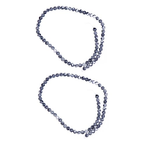 KOCKSHION Malachitperlen Stränge DIY Schmuck Lose Schwarze und Weiße Perlen pro Strang Einfach zu Verarbeiten für Armbänder und Halsketten von KOCKSHION