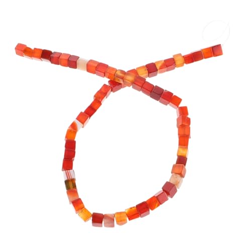 KOCKSHION Roter Jaspis Würfel Abstandshalter Perlen für Schmuckherstellung Stabile Passform Langlebig Lebendige Farbe Einzigartige Quadratische Halteperlen für DIY Armbänder und Halsketten von KOCKSHION