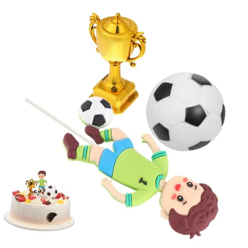 KOCKSHION Soccer Cake Decorations mit Fußball Kunststoff Trophäe und Figur Wiederverwendbare Geburtstags Dessert Topper Einfach zu Befestigen für Kindergeburtstag und KOCKSHION Soccer Cake Decorations mit Fußball Kunststoff Trophäe und Figur Wiederverwendbare Geburtstags Dessert Topper Einfach zu Befestigen für Kindergeburtstag und von KOCKSHION