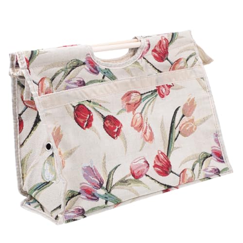 KOCKSHION Stricknadeltasche mit Holzgriff Praktische Aufbewahrung für Häkelnadeln und Strickwerkzeuge für Organisation von Strickprojekten Rot Blumenmuster KOCKSHION Stricknadeltasche mit Holzgriff Praktische Aufbewahrung für Häkelnadeln und Strickwerkzeuge für Organisation von Strickprojekten Rot Blumenmuster von KOCKSHION