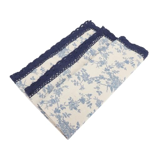 KOCKSHION Vintage Baumwoll Leinen Tischdecke mit Spitzenrand Waschbar für Rustikale Tischdekoration Design für Esszimmer und Outdoor Vielseitige von KOCKSHION