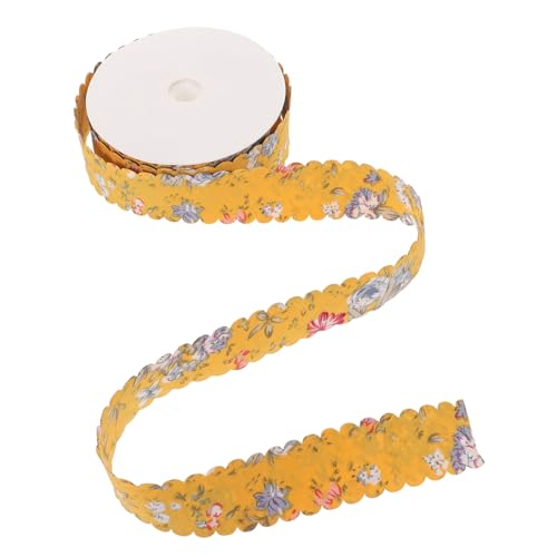 KOCKSHION Vintage Blumensatinband Breites Stickband für Diy Haarbänder Bekleidungsdekoration und Frühlingspartys Yards Senfgelb für Kreative Projekte und Stilakzente von KOCKSHION