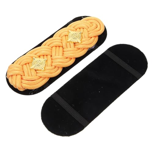 KOCKSHION Woven Gold Shoulder Epaulettes Durable Decorative Badges für Sicherheitsuniformen und Formelle Anlässe mit Eleganten Sternen für Veranstaltungen und Zeremonien von KOCKSHION