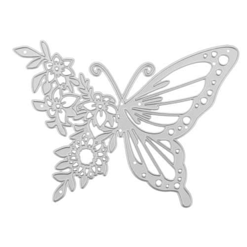 KOCKSHION Würfel aus Kohlenstoffstahl Stanzschablonen Schmetterling Schmetterlingsschablone groß Schmetterlingsstanzen Stanzformen aus Metall Stahl mit hohem Kohlenstoffgehalt Silber von KOCKSHION