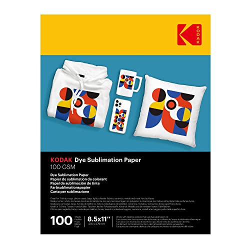 KODAK Farbstoffsublimationspapier für Tintenstrahldrucker Match Sublimationstinte, 100 g, 8-1/2 x 11, 100 Blatt KODAK Farbstoffsublimationspapier für Tintenstrahldrucker Match Sublimationstinte, 100 g, 8-1/2 x 11, 100 Blatt von KODAK