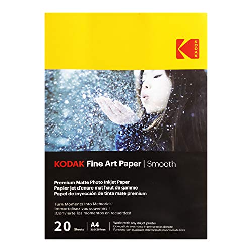 KODAK - 20 Feuilles de Papier Photo 230g/m², Mat, Format A4 (21x29,7cm), Impression Jet d'encre Effet Lisse - 9891092- von KODAK