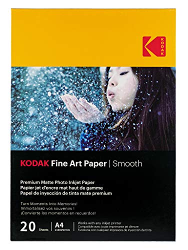 KODAK - 20 Feuilles de Papier Photo 230g/m², Mat, Format A4 (21x29,7cm), Impression Jet d'encre Effet Lisse - 9891092- von KODAK