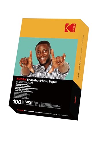 KODAK Fotopapier Instant-Fotopapier, 100 Blatt, Format 102 x 152 mm, glänzend, 180 g/m², für Tintenstrahldrucker geeignet von KODAK