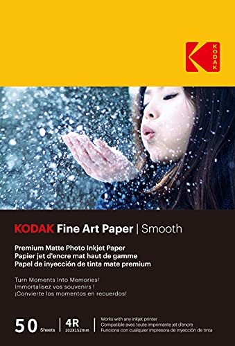 Kodak 9891093 Fotopapier 230 g/m², matt, Format A6 (10 x 15 cm), Tintenstrahldrucker, glatter Effekt von KODAK