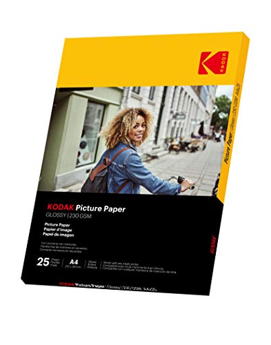 Kodak 9891266 Fotopapier, 230 g/m², glänzend, A4 (21 x 29,7 cm), Tintenstrahldrucker von KODAK