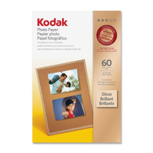 Kodak Photo Paper for Inkjet Prints/Gloss, 4 x 6 Inches - 60 Sheets (1742717) von KODAK