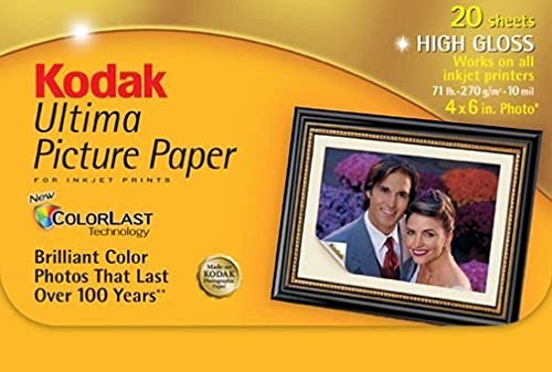 Kodak Ultima Picture Paper 8084931, High Gloss, 4 inx6in, 20 Sheets by Kodak Kodak Ultima Picture Paper 8084931, High Gloss, 4 inx6in, 20 Sheets by Kodak von KODAK